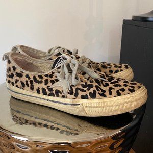 GOLDEN GOOSE CALIFORNIA' SNEAKERS FAUX CHEETAH HAIR size 38